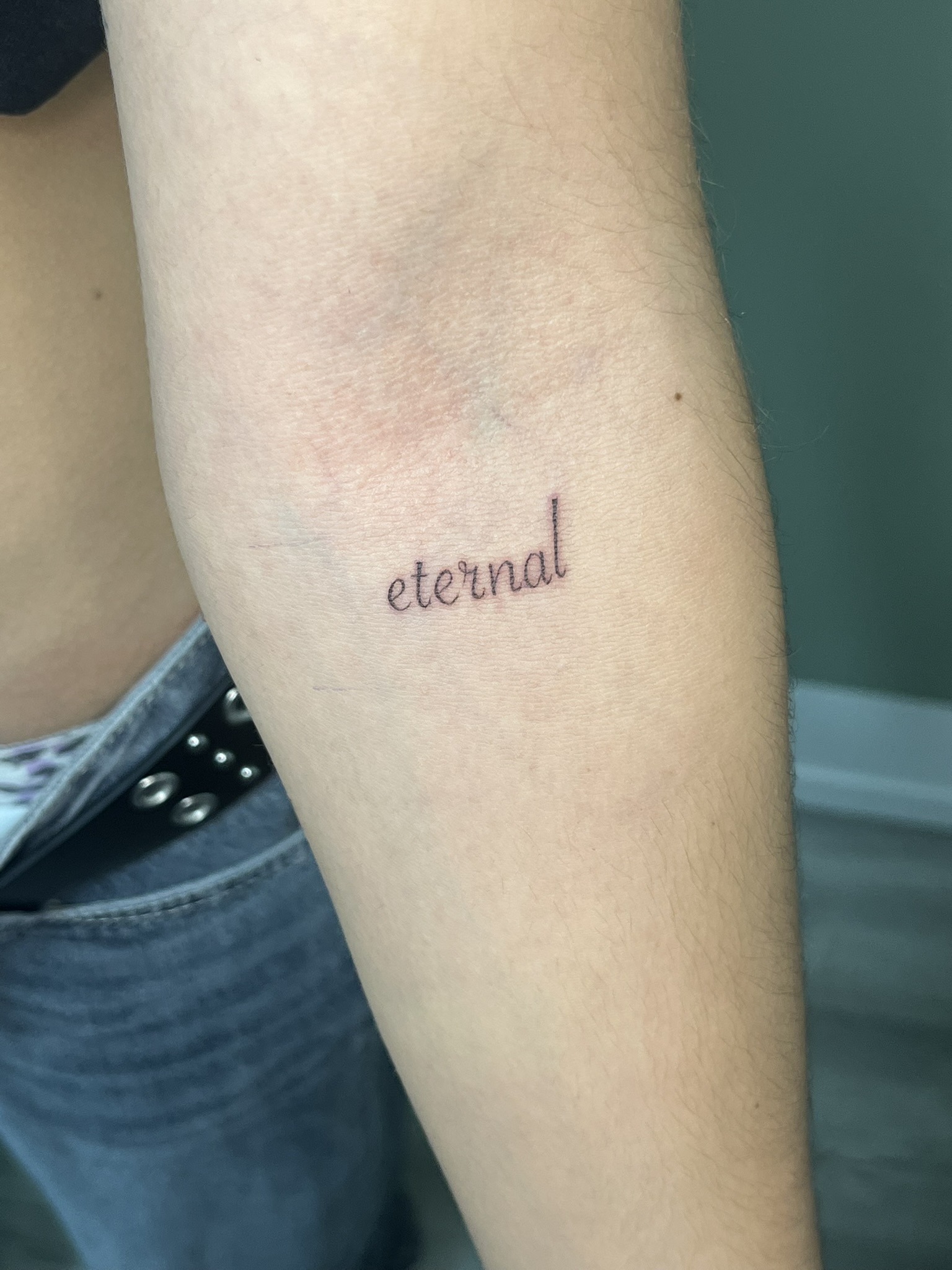 eternal text tattoo